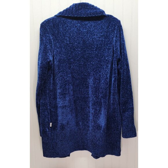 Lot of 3 Orvis Chenille Open Front Cardigan Sweater L/G Brown, Black, Blue - Picture 9 of 13